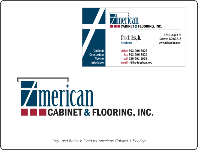 American Cabinet & Flooring Logo and Business Card