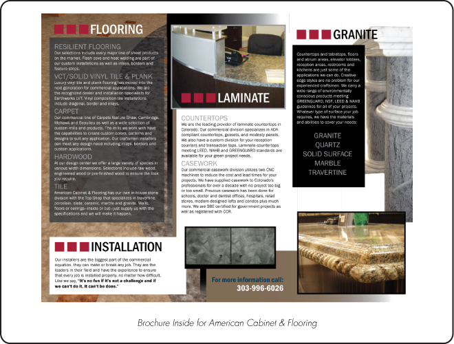 American Cabinet & Flooring Brochure Inside
